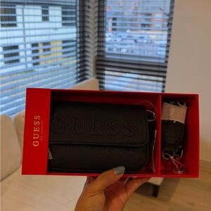 GUESS Black Crossbody Bag with Keychain